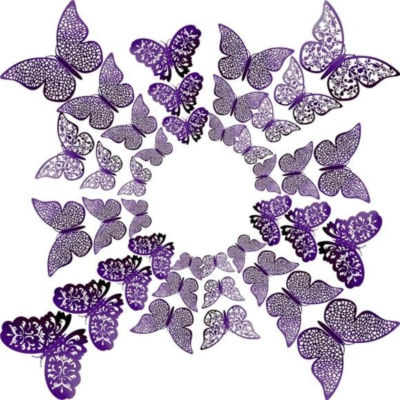 72Pieces 3DButterfly Wall Decals Sticker Wall Decal Decor Art Decorative Sticker - Picture 3 of 7